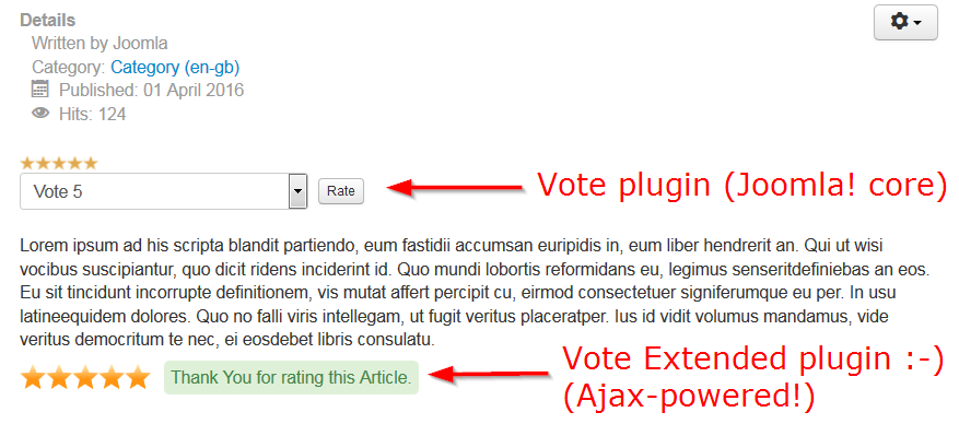 Joomla Vote Extended - Preview